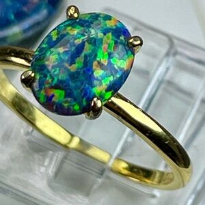 2CT Australian Boulder Opal . 14k on 925